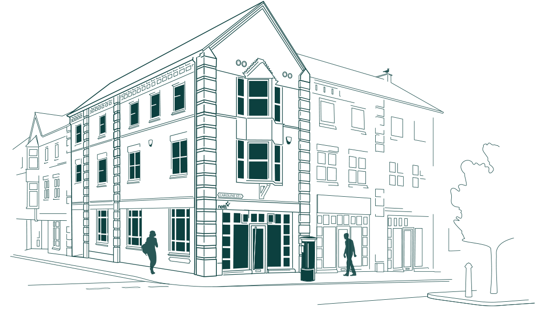 A line sketch of our Nettl office in Jewellery Quarter