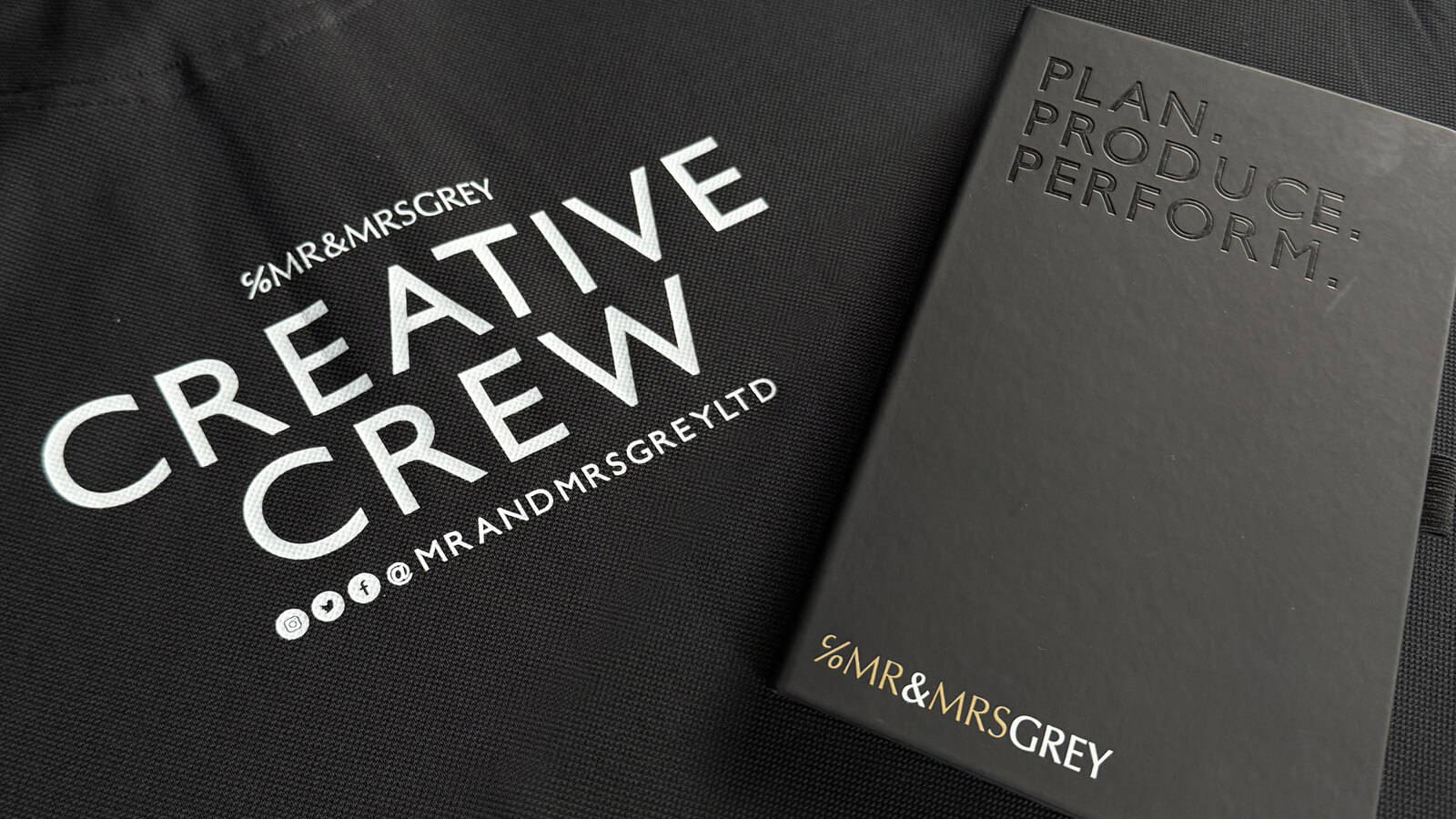 Promotional Branded Merchadise and Gifts for Mr & Mrs Grey - Birmingham Design Agency