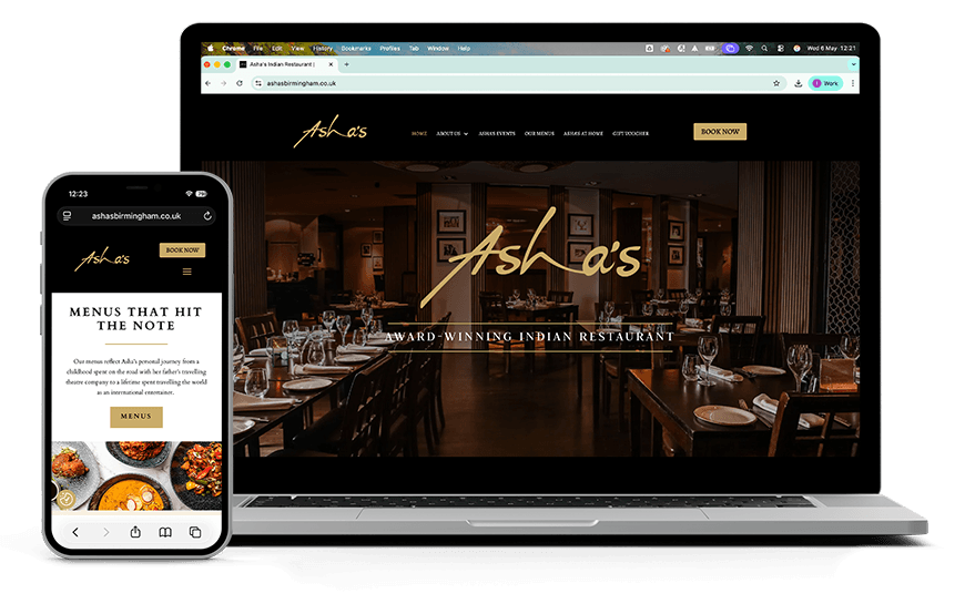 Asha's Website and design services by Nettl Birmingham